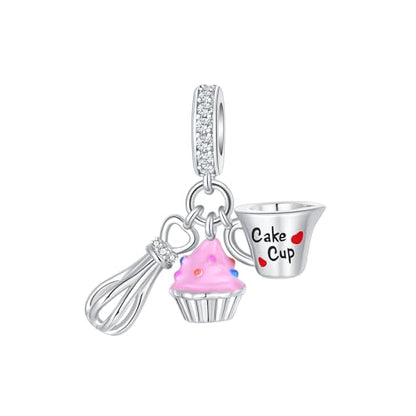 925 Sterling Silver Charms fits Bracelets and Necklace Pendant Bead Charms Jewelry Gift for Women Family Friends - style: Cake Baking