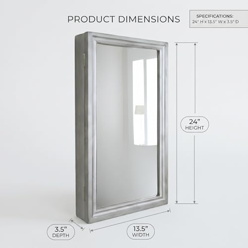 Hives and Honey Jamie Jewelry Storage Mirror Frame, Silver - color: Silver
