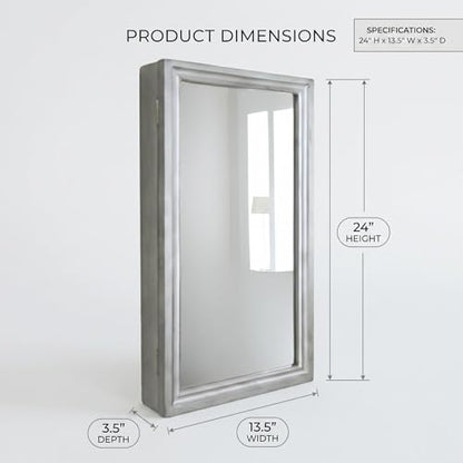 Hives and Honey Jamie Jewelry Storage Mirror Frame, Silver - color: Silver