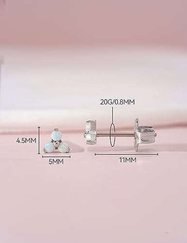 Limerencia G23 Pure Titanium Hypoallergenic Earrings | F136 Implant Grade Titanium Jewelry for Sensitive Ears - color: Trinity Opal