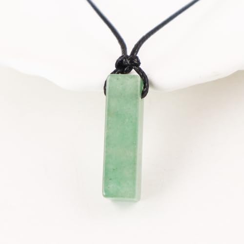 FANASY Natural Gemstone Pendant Necklace for Men Healing Crystal Pendant Adjustable Black Rope Necklace Jewelry Gifts for Women Men - color: Z-Style 1