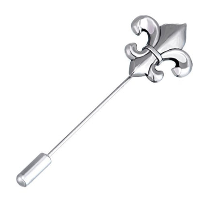 Boutonniere Suit Lapel Stick Brooch Pin - color: Lance Silver