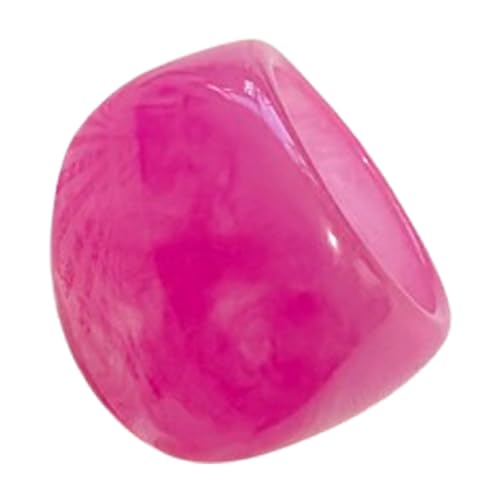 PINK TOWN Resin Chunky Ring, Multicolor Acrylic Stackable Rings Set Vintage Plastic Knuckle Rings Aesthetic Y2k Statement Rings Thick Dome Finger Joint Ring for Women - color: Pink
