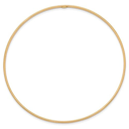 14k Gold 1.5mm High Polished Slip-on Bangle Bracelet, 8 Inches - color: Yellow