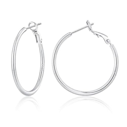 2MM S925 Sterling Silver Hoop Earrings Thin Gold Large Hoop Earring Lightweight Hypoallergenic Big Silver Thin Hoops Earring Gold Hoops Earrings for Women 30/40/50/60 MM - color: 30mm-Silver