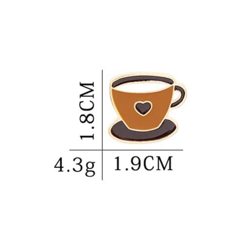 Brown Coffee Cup Enamel Lapel Pin Cartoon Badge for Boy Girl Gift Clothes Backpacks Badges Hats Bags - size: 1Piece