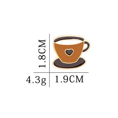 Brown Coffee Cup Enamel Lapel Pin Cartoon Badge for Boy Girl Gift Clothes Backpacks Badges Hats Bags - size: 1Piece