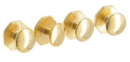 Set 4 Shirt Studs Octagon Etched Black Gold Tone Push Through Buttons Mens 9.5mm Fashion Studs Trendy Accessories Stylish Additions Chic Details