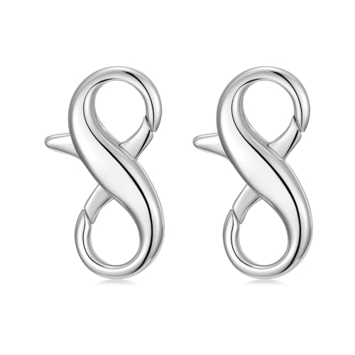 925 Sterling Silver Double Opening Lobster Clasp, Necklace Bracelet Anklet Jewelry Extender Clasp for DIY Jewelry Making (Style 1-2pcs) - style: style 1-2pcs