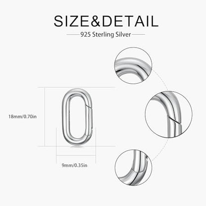 925 Sterling Silver Double Opening Lobster Clasp, Necklace Bracelet Anklet Jewelry Extender Clasp for DIY Jewelry Making (Style 5-1pc) - style: style 5-1pc