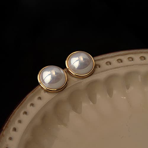 Pearl Clip on Earrings for Women Drop Clip Earrings for Women Gold Plated White Imitation Pearl Earrings Fashion - color: Big Pearl
