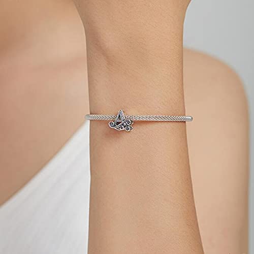 BISAER 925 Sterling Silver Initial Letter A-Z Charms for Bracelets Alphabet Beads Charm Jewelry Gifts - color: Letter A