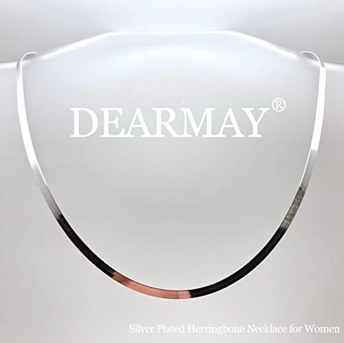 DEARMAY 14K Gold Plated Herringbone Necklaces for Women, Dainty Gold Snake Choker Chain Non Tarnish Trendy Simple Thin & Chunky Options Neckalce 1.5/3/5/6/8mm Chain Jewelry for Gifts - color: SL-3MM 18" Herringbone Necklace