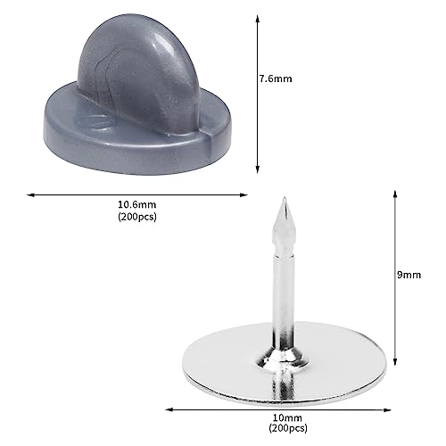 400pcs PVC Rubber Butterfly Clutch Pins Tie Tacks Blank for Uniform Badges Backing Holder Clasp Lapel Enamel Pins(200 Sets),Gray - color: Gray