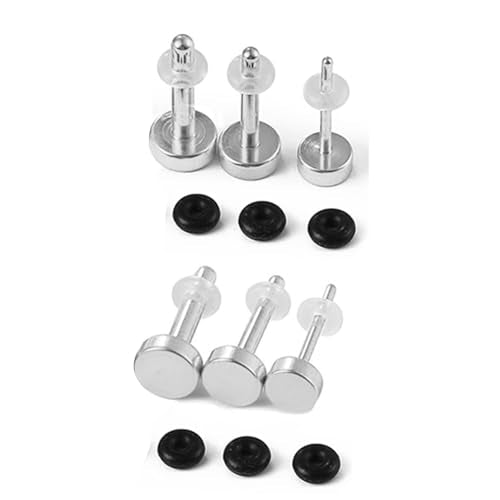 LADEMAYH Comfy Dead Stretching Ear Tapers Stretching Kit, Small Gaps Packed, 0.5mm Increments, Surgical Stainless Steel 316L, Flat Top Ear Plugs, Pain-Free Body Piercing Jewelry for Women & Mens - color: Silver, size: 1-2mm 6pcs