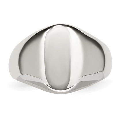 JewelryWeb Stainless Steel Polished Oval Signet Ring Ring for Women - size: 9