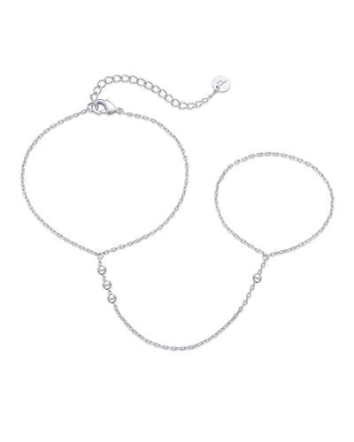 PAVOI Hand Chain Bracelet for Women, 14K Gold Plated Adjustable Ring Chain | Hand Chain Bracelet, Ring Bracelet Hand Chain, Arm & Body Jewelry - style: Beads