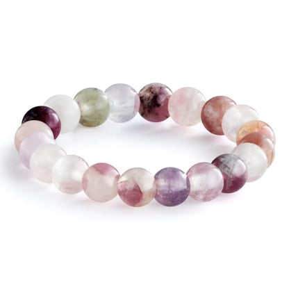 NLIEO Handmade Natural Gemstone Crystal Beaded Stretch Band Ring for Women | Handmade, 3mm Natural Stone, Size 7-12, Stretchy, Beaded Jewelry, Green Bead Rings, Trendy Jewelry Gift - style: Indian Agate