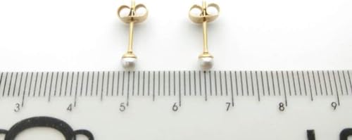 14K Gold Filled Polished Small CZ Pearl Ball Stud Earrings Set for Women Men 20G Surgical Steel Hypoallergenic Piercing Studs for Sensitive Ear, Pack of 6 Pairs - style: W : 3MM Gold Pearl Studs Set