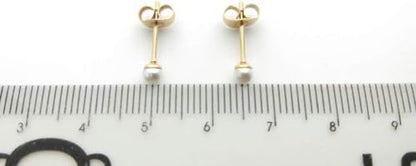 14K Gold Filled Polished Small CZ Pearl Ball Stud Earrings Set for Women Men 20G Surgical Steel Hypoallergenic Piercing Studs for Sensitive Ear, Pack of 6 Pairs - style: W : 3MM Gold Pearl Studs Set