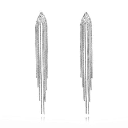 Long Earrings for Women Dangling Black Tassel Earrings Fringe Earrings Formal Elegant Earrings Bridesmaid Jewelry - style: s