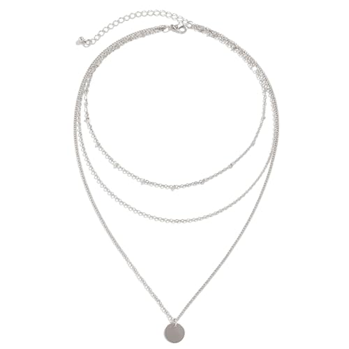 Layered Gold Necklace for Women Boho Turquoise Beaded Chain Set with Long Coin Pendant Trendy Y Necklace for Everyday Jewelry Gifts boho fashion fall fashion jewelry womens fashion - color: H-Sequin chain multi-layer necklace
