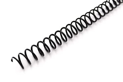 Binditek Plastic Spiral Binding Coils, 10 mm, 4:1 Pitch, Black, 200 Pack | Coil Binding Spines, 3/8", 75 Sheet Capacity, 48 Loops, for Letter-Size Reports, Presentations, School and Office Projects - size: 10mm, style: 200P , Black