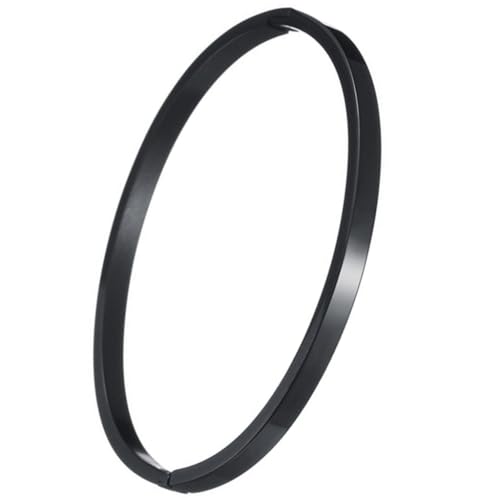 Jude Jewelers 4mm Width Stainless Steel Classic Simple Plain Open Clasp Bangle Bracelet - color: Black