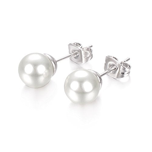 Yoursfs 3 Pairs Faux Pearl Stud Earrings Sets For Women 18K Gold Plated Elegant Small Round Pearl Stud - style: Women's Pearl Earrings