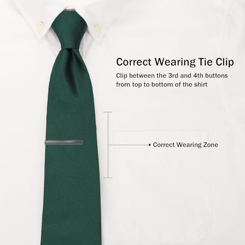 Tie Clip for Men, TAIGRAMA Tie Bar and Tie Pin Clip for Skinny Ties Gold Rose Gold Silver Black, Unique Mens Tie Clip Tie Clasp Suitable for Wedding Anniversary Business Professional and Best Gift - style: Style2-Black