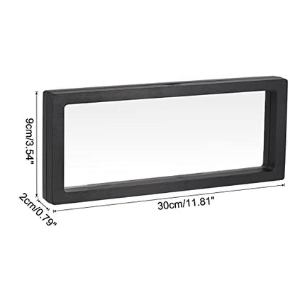 MECCANIXITY Floating Frame Display Holder Stand 3D Jewelry Display Box 11.81 x 3.54 x 0.79 inch Black for Ring Necklace Bracelet Earring Pack of 2 - color: Black, size: 11.81 x 3.54 x 0.79 inch
