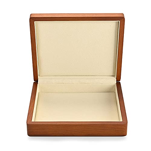 Oirlv Solid Wood Ring Jewelry Box Organizer Earrings Jewelry Drawer Organizer Tray with Lid (Creamy-white Flat Box) - color: Creamy-white Flat Box
