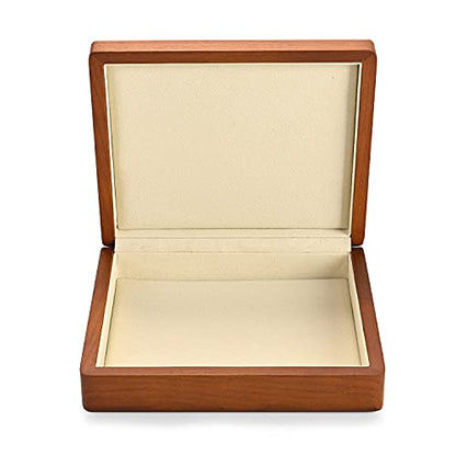 Oirlv Solid Wood Ring Jewelry Box Organizer Earrings Jewelry Drawer Organizer Tray with Lid (Creamy-white Flat Box) - color: Creamy-white Flat Box