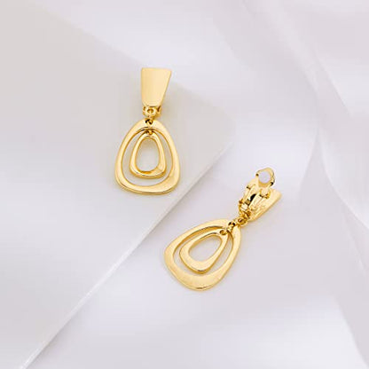 Matte Gold Silver Large Clip On Earrings for Women Statement Earrings - color: Color A