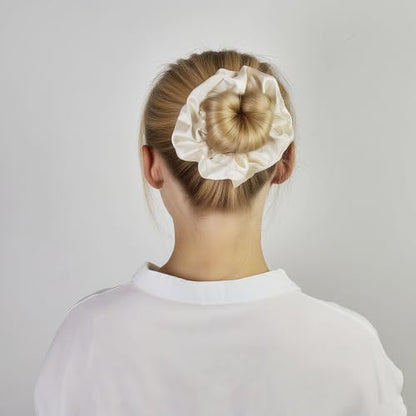 Claw Clips and Scrunchies Set 4pcs – 2 Medium Hair Clips, 2 Satin Scrunchies, Non-Slip Clear Square Hair Claws, Hair Accessories for Back to School, Birthday Gift, Daily Use,Clear Coffee - color: Clear/Coffee