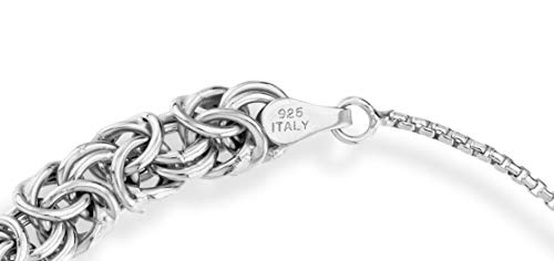 Miabella Italian 925 Sterling Silver, 18K Gold Plated Byzantine Bolo Bracelet for Women, Adjustable Bracelet, Handmade in Italy - style: sterling silver