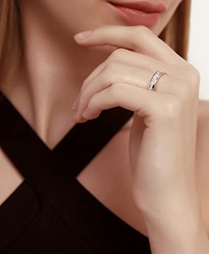 TIGRADE 2.5mm 4mm 5mm 6mm Titanium Ring Cubic Zirconia Engagement Ring Wedding Band Size 3 to 13.5 - color: 4mm-square cz