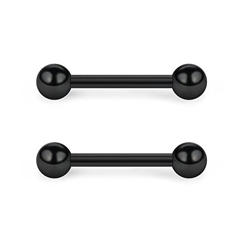 SCERRING 14G Nipple Rings 316L Stainless Steel Externally Threaded Nipplerings Tongue Bar Barbell Rings Piercing Retainer For Women Men - style: 12PCS - 1/2" (12mm)