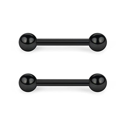 SCERRING 14G Nipple Rings 316L Stainless Steel Externally Threaded Nipplerings Tongue Bar Barbell Rings Piercing Retainer For Women Men - style: 12PCS - 1/2" (12mm)