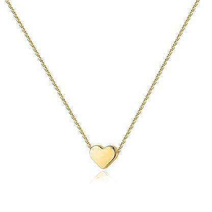 PAVOI 14K Gold Plated Cubic Zirconia Heart Necklace | Cute Dainty Love Pendant Necklaces for Women - Valentines Day Trendy Jewelry - style: Heart Polished