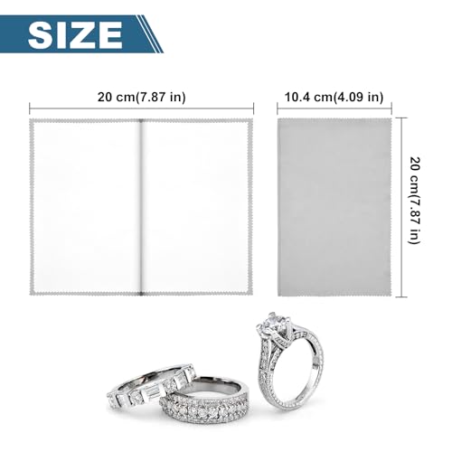 SEVENWELL Silver Polishing Cloth, Jewelry Cleaner Cloth for Sterling Silver Jewelry, Gold, Platinum, Silverware, Diamonds, Gemstones, Coins (20cm Light Grey Silver Cloth) - color: 20cm Light Grey Silver Cloth
