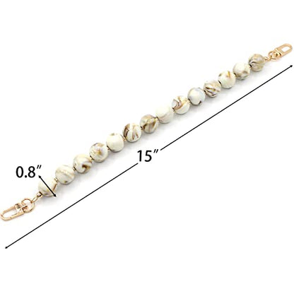 AUMEY Handbag Chain Straps Acrylic Purse Chain Strap Fashionable Replacement Purse Clutches Handles for Purse Handbags DIY Crafts, 15 inch of Each (YZL01-Beige) - color: Yzl01-beige