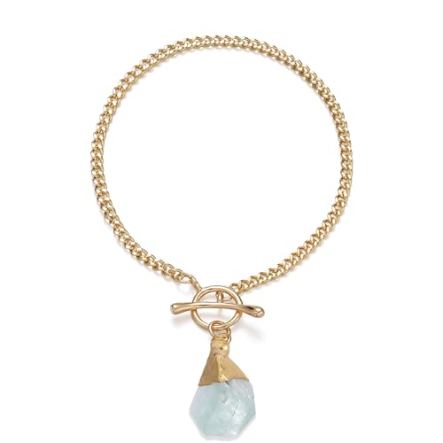 Crystal Bracelet for Women, Dainty 14K Gold Plated Chain Bracelet | Handmade Healing Crystals and Stones Spiritual Jewelry Gifts for Women - style: Peridot Bracelet