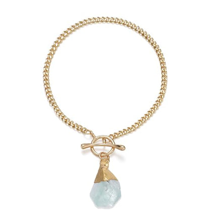 Crystal Bracelet for Women, Dainty 14K Gold Plated Chain Bracelet | Handmade Healing Crystals and Stones Spiritual Jewelry Gifts for Women - style: Peridot Bracelet
