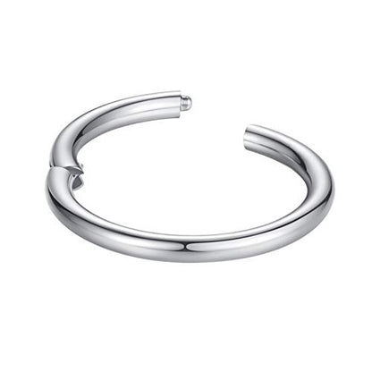 ORANGELOVE Hypoallergenic Nose Rings 20G 18G 16G 14G 12G 10G 8G 316l Surgical Steel Septum Jewelry Hinged Segment Ring Body Piercing Nose Hoop Lip Rings Nose Helix Cartilage Rook Earrings - color: Silver, size: 1pc 14 Gauge 10mm