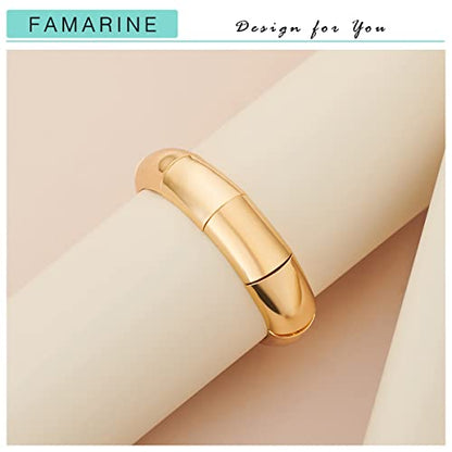 FAMARINE Gold Silver Chunky Bangle Bracelet for Women Men - style: Style J