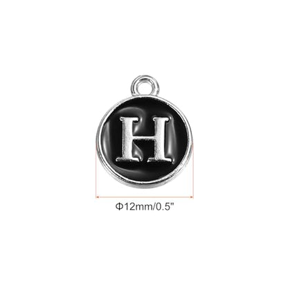 MECCANIXITY Alphabet Enamel Letter Charm Jewelry Charm Pendant for Jewelry Making, Bracelet, Craft - style: H