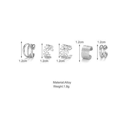 5 Pcs Gold Ear Cuffs for Women Non Piercing Ear Cuff Earrings Clip on Earring Set Huggie Hoop Earrings Cartilage Earrings Stack Jewelry for Women