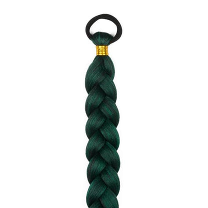 2 Pc Braid Ponytail Extension with Hair Tie Green Gradient Braid Extensions | LyoRuSi 26 Inch Long Braided Extensions, Straight Sleek Wrap Around Braid Hair Extensions Ponytail (Dark green/green) - color: Green gradient#（Dark green/green）, size: 26 Inch（P