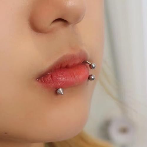 16G Horseshoe Rings Surgical Steel Nose Septum Horseshoe Hoop Earring Eyebrow Tragus Lip Rings Daith Helix Piercing Jewelry for Women Men 6-12mm Smily Piercing Jewelry - color: 18G Silver Septum rings lip rings